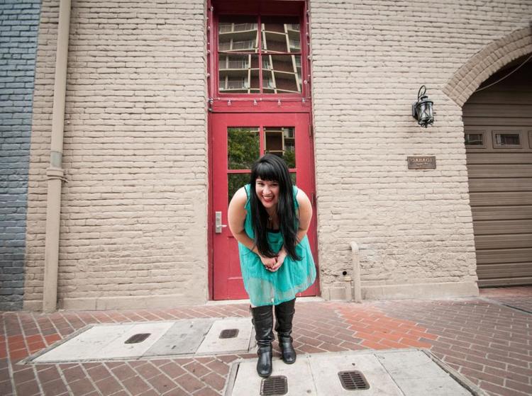 Red door - leaning into camera